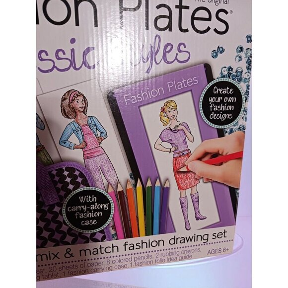 Kahootz Fashion Plates Classic Styles Mix & Match Drawing Set Ages 6+ - Picture 3 of 4